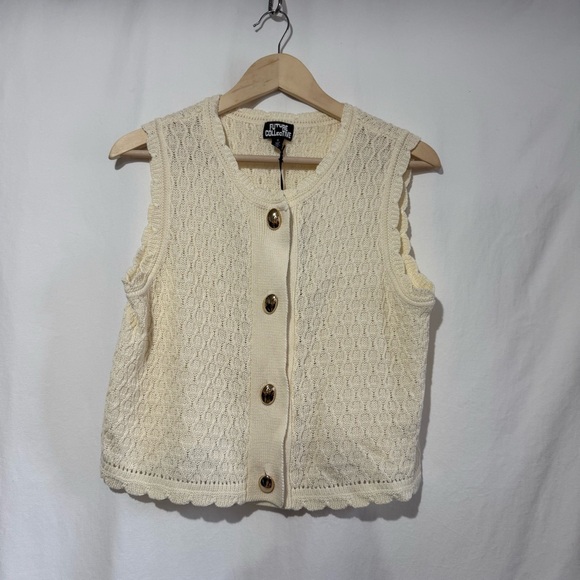 Future Collective Dresses & Skirts - Cream Sleeveless Knit Vest and Skirt Set‎